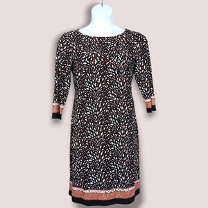 Nine West 3/4 Sleeve Patterned Dress